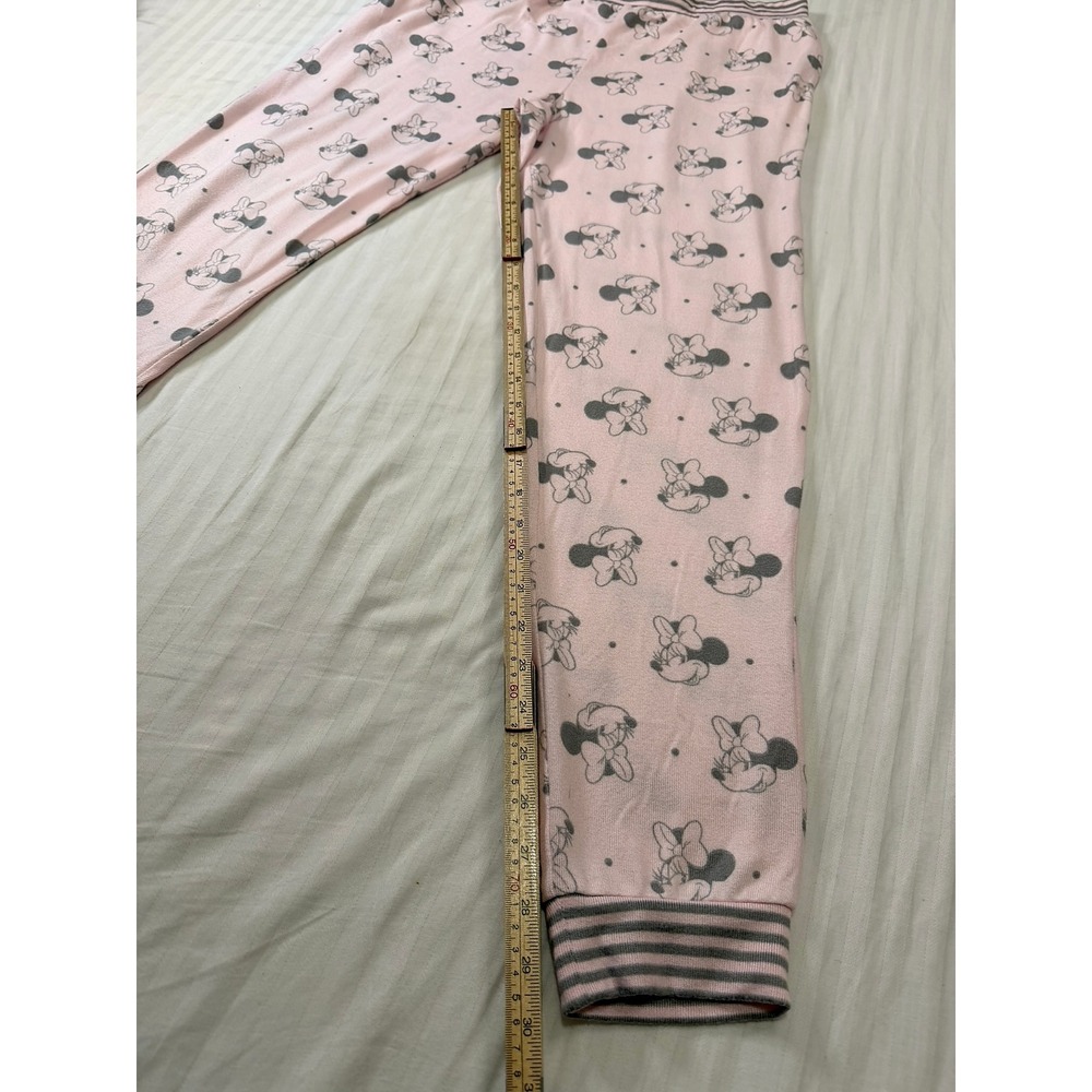 Disney Minnie Mouse Pink Gray Pajama Set Top Pants Women Medium - Picture 13 of 14